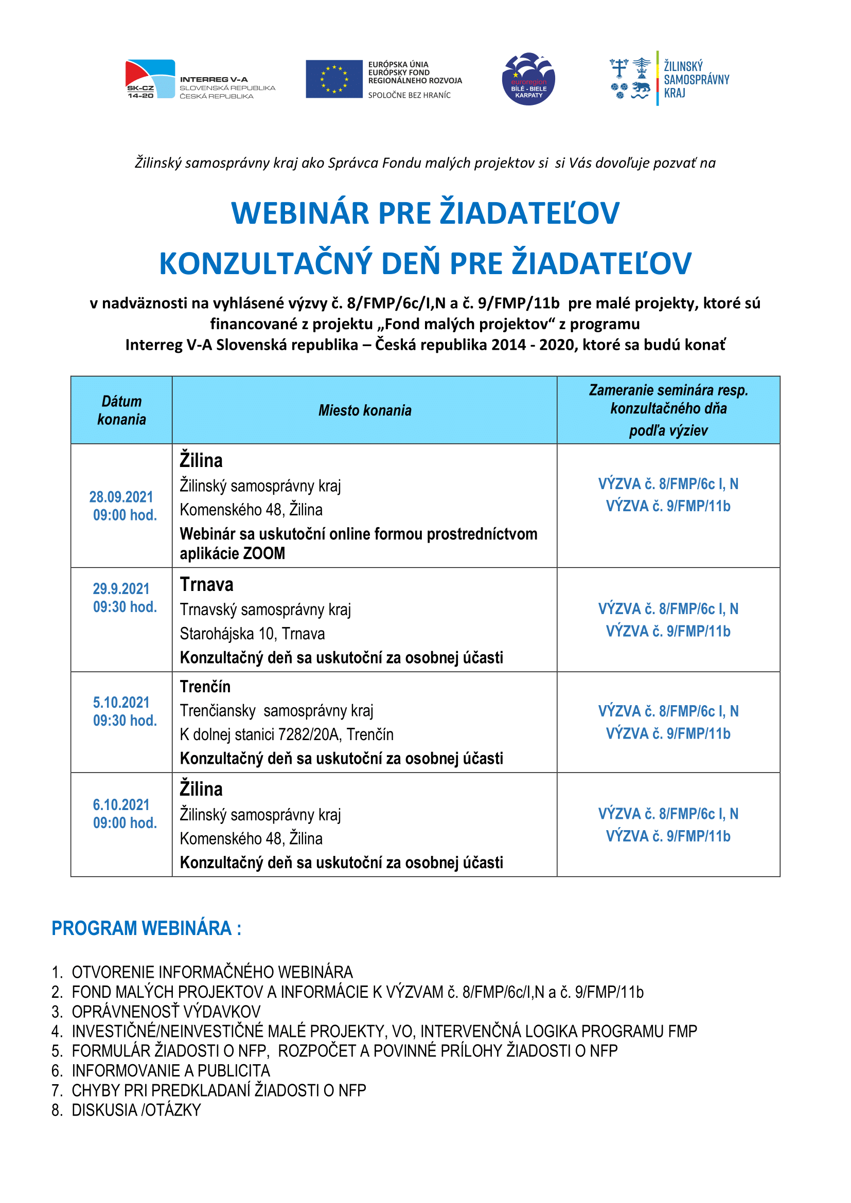 pozvanka webinar konzultacne dni fmp 1